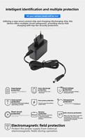 Adaptateur secteur 12V 5A 60W pour aspirateur sans fil, chargeur de batterie avec connecteur DC 5.5x2.1mm