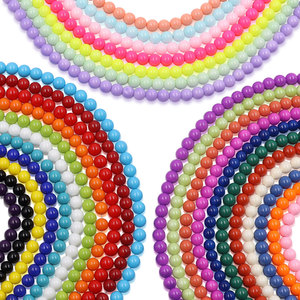 Perles de verre rondes multicolores de <span class=keywords><strong>6</strong></span> mm en stock, surface lisse, prix bas, qualité supérieure pour la fabrication de bijoux, bracelet DIY - Product Image 1