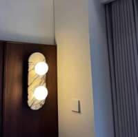 Applique murale en pierre naturelle Club Hôtel Salon Applique murale en marbre Rétro français Villa Escaliers Applique murale Deluxe Couloir Lumière