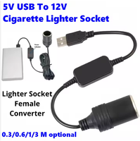 YUEEYOUNG USB-Zigarettenanzünder-Adapter, Kupferleiter, Auto-Stromwandlerkabel, 5 V/0,7 A, schnelles Aufladen, 0,3 m, tragbar, für GPS/Dash