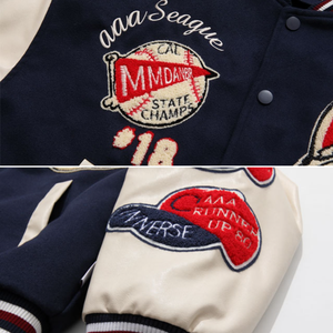 <span class=keywords><strong>Giacca</strong></span> Varsity LAYENNE di Alta Qualità per Uomo, con Ricami e Maniche in <span class=keywords><strong>Pelle</strong></span> PU, <span class=keywords><strong>Giacca</strong></span> Baseball Personalizzata con Lettere in Floccato - Product Image 2
