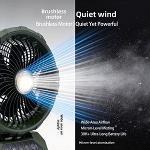 <span class=keywords><strong>Ventilador</strong></span> de Camping con Batería Integrada de Gran Capacidad, Control por Botones, Bajo Nivel de Ruido, Pulverización Oscilante, Nebulización, Funciones de Temporizador - Product Image 3