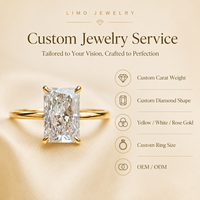 Bague de fiançailles en diamant de laboratoire taille radiant certifié IGI 1, 3 ou 5 carats, or jaune 14 carats, solitaire, bijoux fins personnalisés, vente en gros
