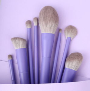 New 8-Piece Elegant Beauty <strong>Pink</strong> Purple Makeup Brush Set with Flat Brush Eyeliner &amp; Lips <strong>Tools</strong> for Face &amp; Eyes - Product Image 2