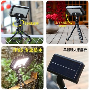 Luz Solar con Sensor de Movimiento, IP65 Impermeable, Rotación de 360 Grados, Sensor de Movimiento para Exteriores - Product Image 1