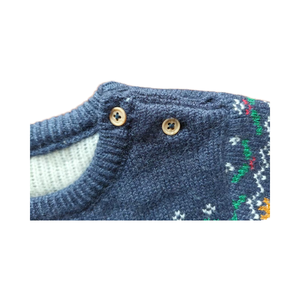 Áo len cardigan dễ thương cho bé trai và bé gái màu đỏ & trắng, họa tiết Giáng sinh, chất liệu cotton, có size lớn - Product Image 3