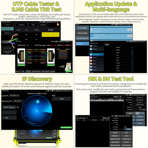 เครื่องทดสอบกล้องวงจรปิด Rsrteng E67 ขนาด 5.5 นิ้ว รองรับ 4K IP พร้อมฟังก์ชั่นทดสอบสายเคเบิล สายโคแอกเชียล HD TVI CVI AHD POE WiFi และเครื่องมือตรวจสอบสายเคเบิล - Product Image 4