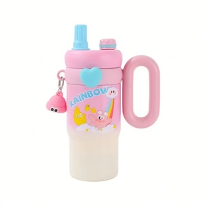 Borraccia Termica Portatile in <span class=keywords><strong>Acciaio</strong></span> Inossidabile da 800ml con Manico, Doppio Beccuccio e Cannuccia, Nuovo Stile, <span class=keywords><strong>per</strong></span> Ragazzi, Ragazze e Studenti - Product Image 2