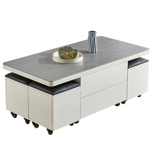Camera da letto in legno <span class=keywords><strong>nero</strong></span> laccato in difficoltà sollevare tavolini centrali rotanti con 2 sedie a sgabello laterale - Product Image 2