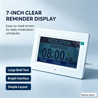 Reloj Electrónico Multifuncional de 7 Pulgadas, Formato 12/24H, Modo de Voz, Reproducción de Video, Compatible con MP3, MP4/AVI, Compatible con Múltiples Idiomas