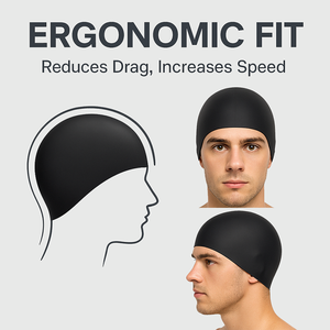 Casques souples 3D pour la réduction de la résistance, bonnet de bain professionnel en silicone pour l'entraînement et la compétition, piscine, triathlon, eau libre - Product Image 5