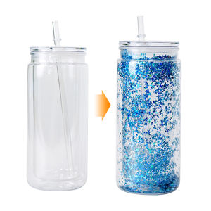 <span class=keywords><strong>Tumbler</strong></span> Snowglobe con foro Pre-forato 16 oz 20oz globo di neve tazza tazza doppia parete trasparente di plastica bicchieri con coperchi e paglia - Product Image 6