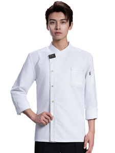 Chất Lượng Đầu Bếp Quần Áo Cho Nam Giới Phụ Nữ Mùa Thu Mùa Đông Dài Tay Áo Phục Vụ Nướng Nhà Bếp Làm Việc Quần Áo In Logo Dệt Bán Buôn - Product Image 5