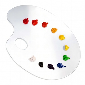 Brand New Design Customized Oval Shaped Acrylic Painting Palette Customized Color/Size/Logo YGL Brand <b>Model</b> YGL-981 for Arts - Product Image 2