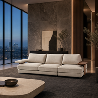Canapé carré extensible sur mesure, rembourré, minimaliste, en tissu, pour salon de villa, vente directe d'usine