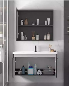 Mobile Bagno Moderno in Legno Resistente all'Acqua con Specchio e Lavabo per Hotel e Appartamenti - Vendita all'Ingrosso - Product Image 6