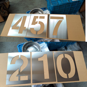 Plantilla de números de acero inoxidable del 0 al 9, 30 cm de altura, plantilla para pintar con aerosol para matrículas de camiones, código de estacionamiento - Product Image 3