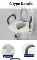 Rehausseur de hauteur avec poignées Siège de toilette surélevé
