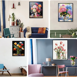 Kit de pintura al óleo por números DIY florero 40x50cm pintura por números lienzo para adultos manualidades - Product Image 2