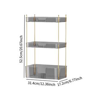 Ripiano da bagno grigio lucido Organizer per il trucco per il cassettone camera da letto dormitorio e alberghi - Product Image 3