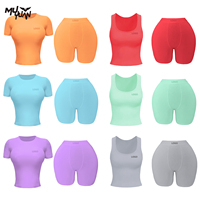 Set Tank Top Pendek Berbahan Katun Bergaris dan Celana Pendek Wanita, Pakaian Santai Nyaman, Outfit Kasual Lembut dan Bernapas, Pakaian Santai Musim Panas Custom