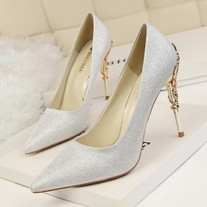 Escarpins à talons hauts en métal sculpté de couleurs bonbons 10-12 <span class=keywords><strong>CM</strong></span>, chaussures Sexy à bout pointu pour femmes, chaussures de mariage pour femmes - Product Image 4
