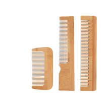 Ensemble de brosses à cheveux en bambou naturel Type de peigne jetable pour démêler et lisser les cheveux fins bouclés épais pour les hôtels.