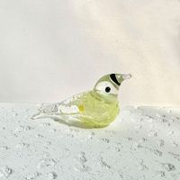 Artisanat en verre fait main avec motif ondulé, mini oiseau décoratif en verre, ornement décoratif pour table à thé, décoration de salon, idéal pour offrir.