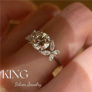 King Silver Jewelry Butterfly <b>Ring</b> And Necklace Set S925 Sterling Silver Women's Fashion Gift Jewelry - Product Image 2