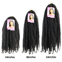 Cheveux Tressés Marley Twist 18 Pouces, Synthétiques Afro Crépus Bouclés au Crochet pour Femmes, Extensions de Cheveux à Tresser Marley