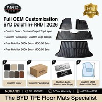 Karpet Mobil Ramah Lingkungan dari TPE untuk BYD Dolphin EV 2023 RHD |   Kustom Tahan Air Anti-Selip Tanpa Bau Tepi 3D Terangkat Garansi 3 Tahun OEM