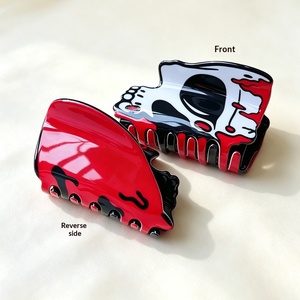 Pince à cheveux en PVC Halloween, motif Clown diabolique, style requin, amusante, fantaisie, personnalisée, <span class=keywords><strong>accessoire</strong></span> décontracté pour chignon - Product Image 2