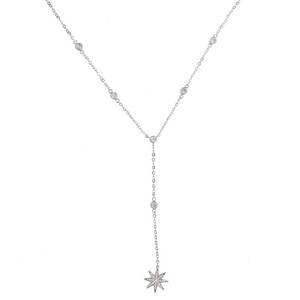 Collar <span class=keywords><strong>de</strong></span> Moda para Mujer con Colgante <span class=keywords><strong>de</strong></span> Estrella <span class=keywords><strong>de</strong></span> Alta Calidad, con Circonita Cúbica Brillante AAA, Cadena Larga, Diseño Personalizado <span class=keywords><strong>de</strong></span> Fábrica - Product Image 1