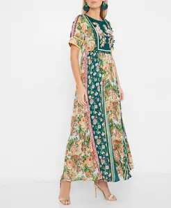 Green Multi Floral Embroidered and Printed Dress