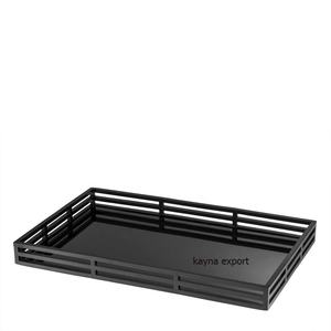 Plateau en métal rectangulaire noir miroir de haute qualité, nouvelle arrivée, prix de gros, accessoires de salle de bain, plateaux à utiliser - Product Image 1
