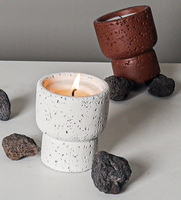 Jars en ciment cylindriques de luxe faits à la main, pots en béton pour la décoration de Noël, la fabrication de bougies et les plantes