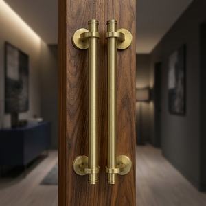 Poignée de porte robuste avec éléments latéraux en aluminium et centre en acier inoxydable 304 – Exportateur de quincaillerie architecturale haut de gamme - Product Image 4