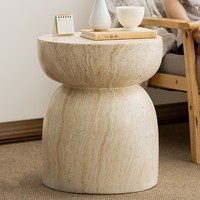Table d'appoint vintage en faux pierre de grotte, en ciment de magnésium, style antique, pour maison d'hôtes, table à thé, meuble TV, table de chevet, chambre, balcon