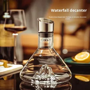 Iceberg Estilo Cascada moderno cristal transparente <span class=keywords><strong>de</strong></span> gama alta Jinshan <span class=keywords><strong>vino</strong></span> <span class=keywords><strong>tinto</strong></span> sostenible filtro rápido decantador <span class=keywords><strong>dispensador</strong></span> <span class=keywords><strong>de</strong></span> <span class=keywords><strong>vino</strong></span> - Product Image 2