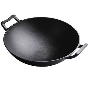 <span class=keywords><strong>Wok</strong></span> de Hierro Fundido con Doble Asa, Compatible con Cocina de Inducción, Capacidad de 4-5L, Tamaño de la Sartén de 32cm, Precio al por Mayor - Product Image 1