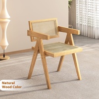 Chaise Chandigarh Design moderne nordique fauteuil en bois massif rotin Simple PU pour usage domestique commercial loisirs famille d'accueil chaise de salle à manger