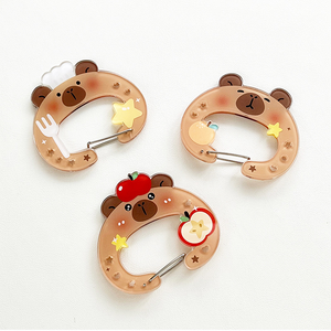 Llaveros de mosquetón huecos personalizados, decoración para bolsos, bonitos llaveros de acrílico tipo mosquetón para niñas - Product Image 4