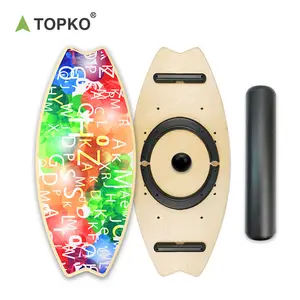 TOPKO nuovo Design all'ingrosso in legno Wobble Stability Trainer esercizio in piedi bilancia per la palestra di casa fitness