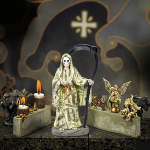 Figura de la Parca, Estatua de Resina 3D, Ángel con Túnica Arcoíris, Santa Muerte, Decoración para Jardín y Hogar, Modelo de Santa Muerte para Halloween - Product Image 6