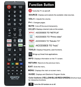 HUAYU Fabricant RM-L1728 Vente en gros Infrarouge universel 55 pouces Smart TV Télécommande Incurver pour <span class=keywords><strong>Samsung</strong></span> - Product Image 5