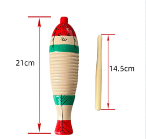 Guiro de Madera Colorido al por Mayor, Percusión Latina, 21cm, Juguete Musical de Mano - Product Image 2