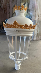 Farola de Calle Vintage, Lámpara de Jardín Antigua, Farol de Exterior con Corona Real, Lámpara de Pilar Tradicional para Patio - Product Image 4