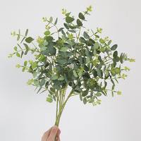 Feuilles d'eucalyptus artificielles en soie, faites à la main, pour mariage, Thanksgiving, décoration de la maison, style moderne, réutilisables et recyclables