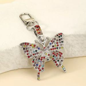 Butterfly Keychains Rhinestone Crystal Zinc Alloy Carabiner <b>Charm</b> Fashion Trend Luxury Bag Accessory - Product Image 3