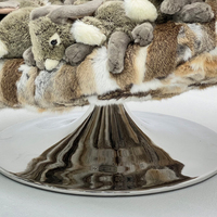Fauteuil de poupée en peluche lapin simple, adapté au salon, à la chambre